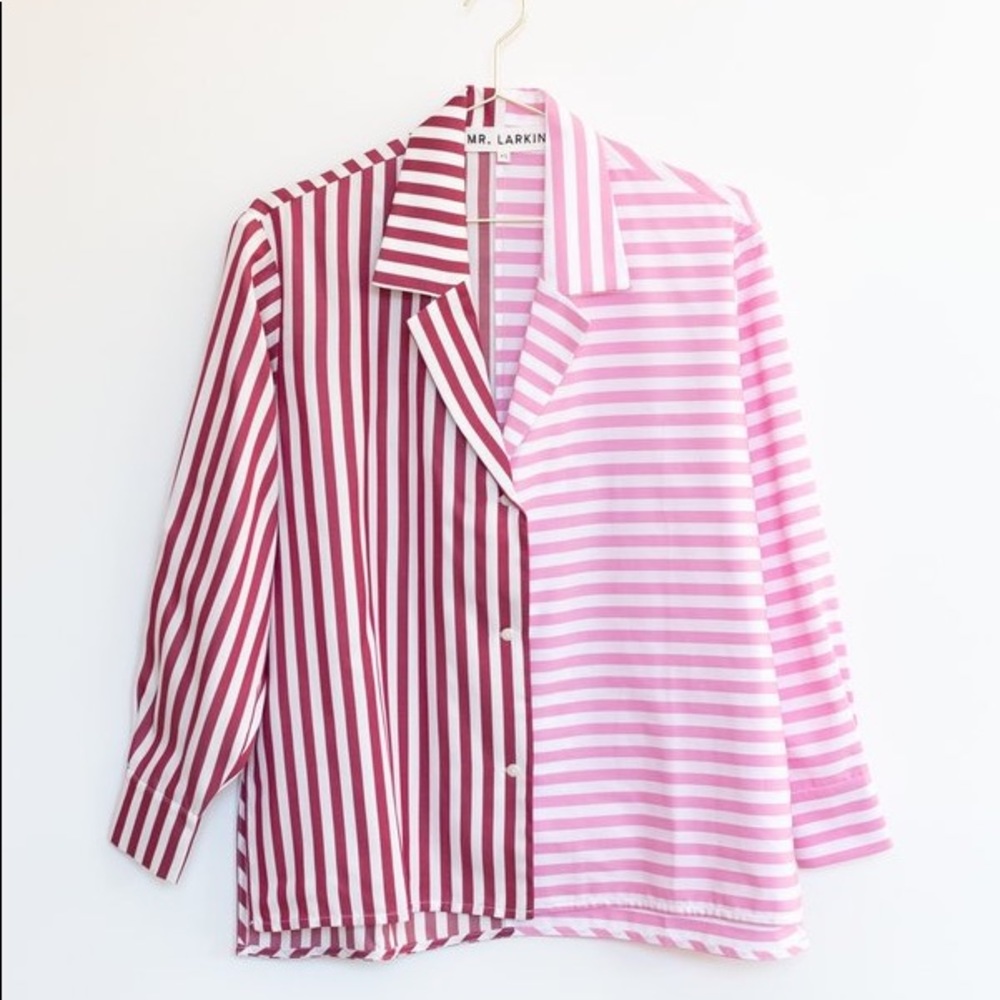 Mr Larkin striped poplin button down.